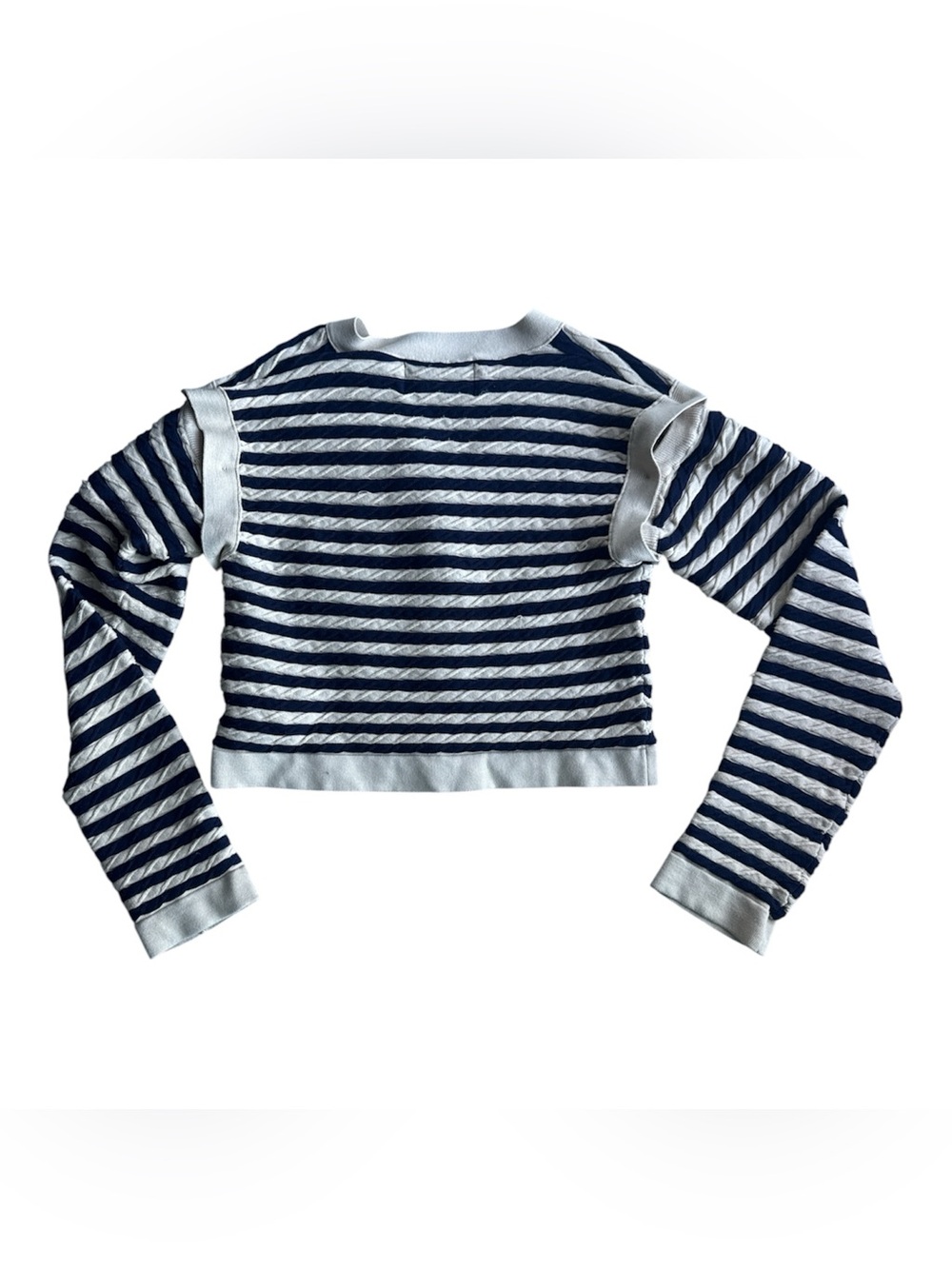 EENK Letter Project Striped Cable Knit Vest Cardigan Detachable Sleeves S - Picture 3 of 9